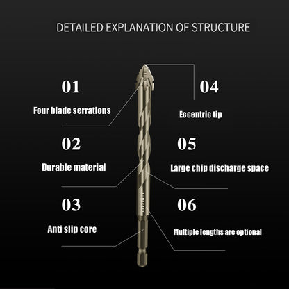Precision 4-Blade Serrated Eccentric Drill Bit