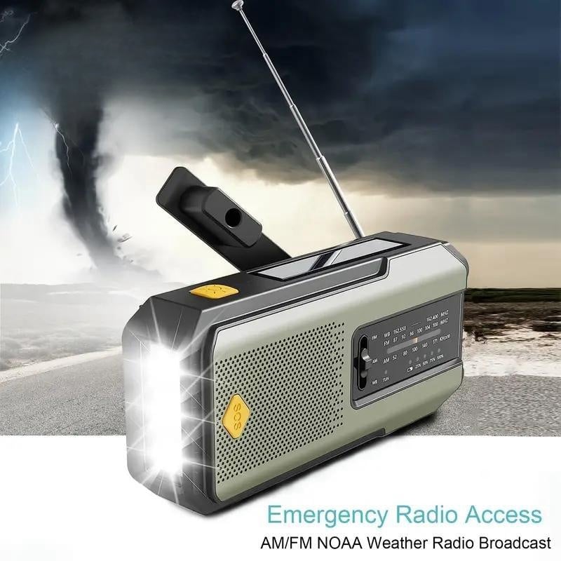 Solar-Powered Flashlight Emergency Radio