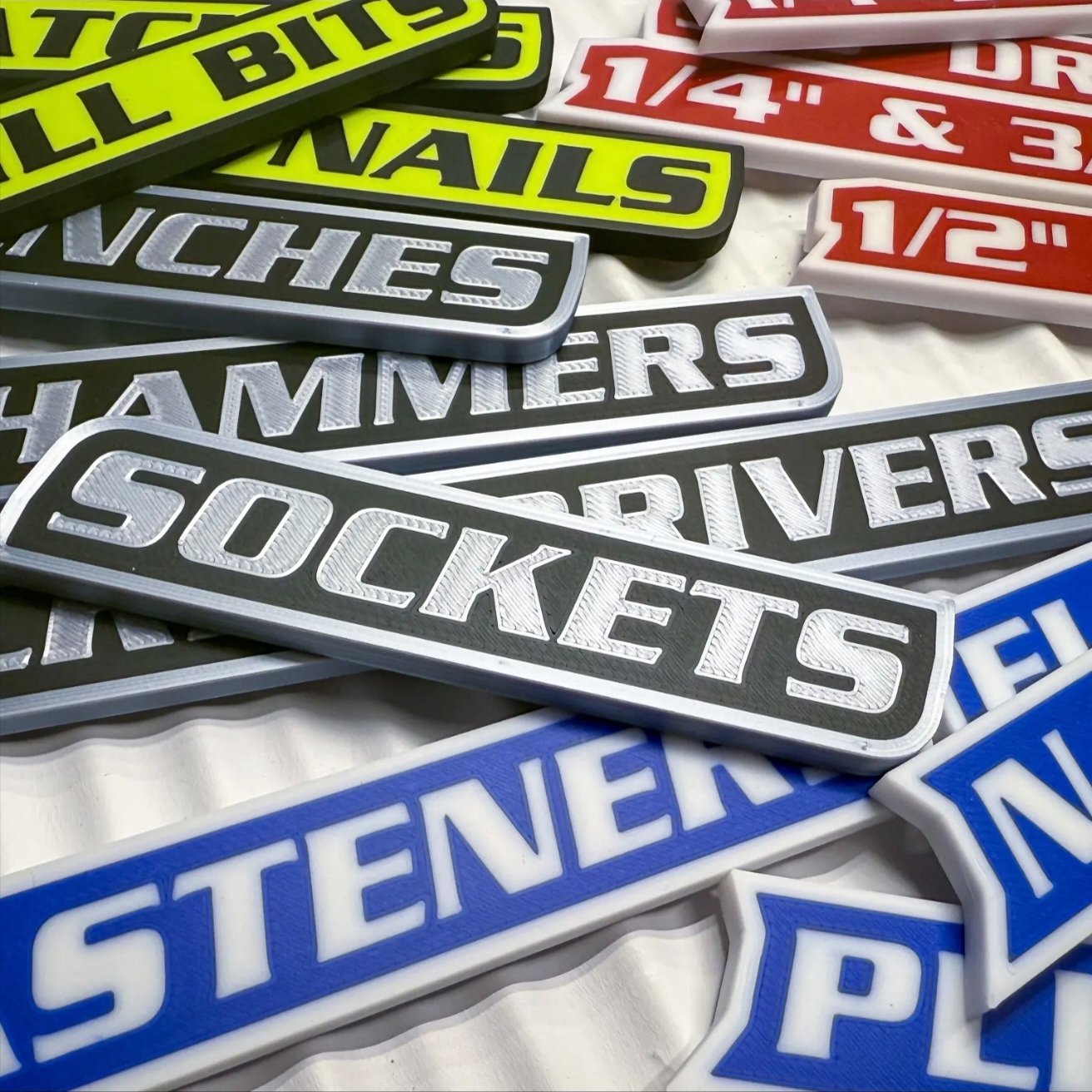 🔩 12 Pack of  Magnetic Toolbox Labels