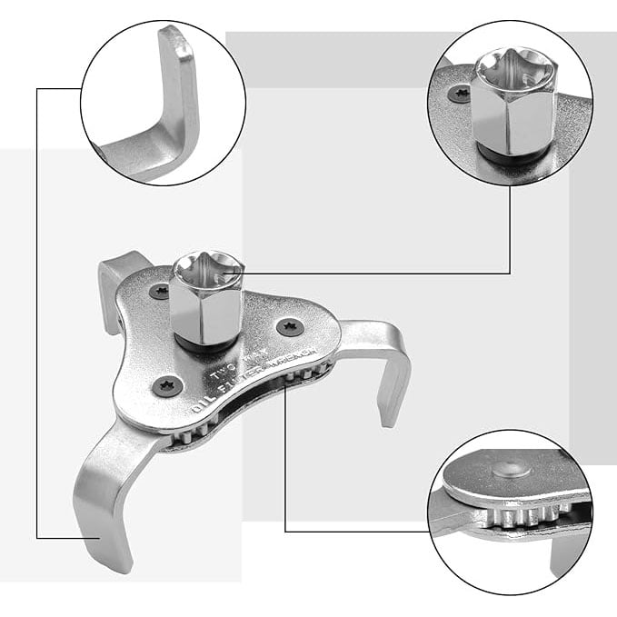 Universal 3-Jaw Adjustable Oil Filter Wrench