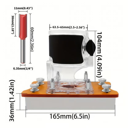 2-in-1 Invisible Fastening Nut Slotting Base, Woodworking Router Base