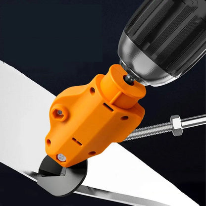 Industrial Drill‐Powered Sheet Metal Cutter Attachment
