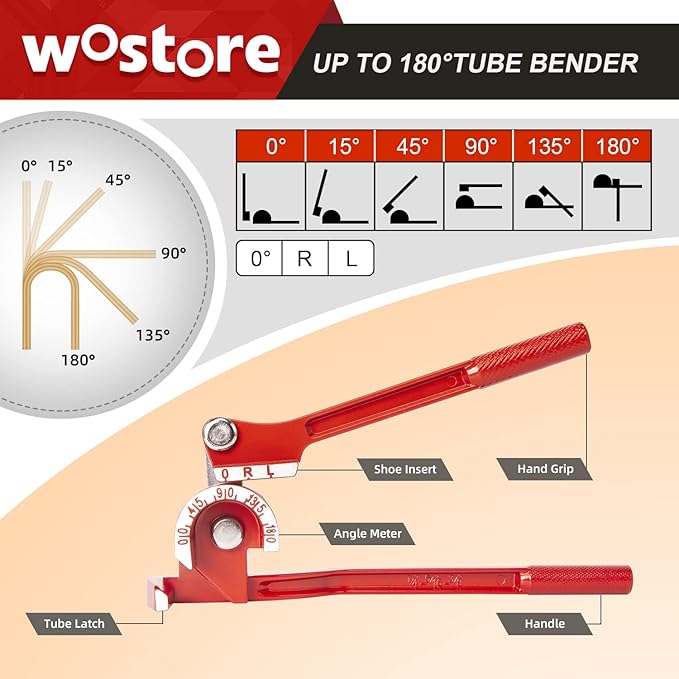 3‐in‐1 Ergonomic Tube Bender (1/4′′, 5/16′′, 3/8′′)