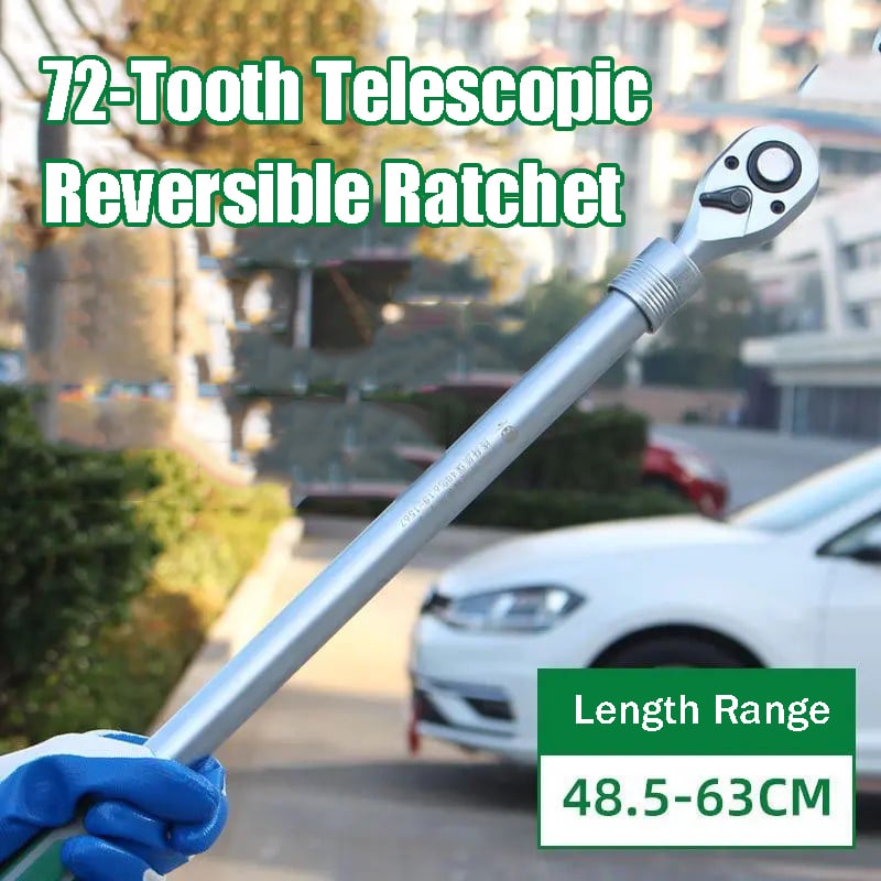 72‐Tooth Telescopic Reversible Ratchet – 48.5–63 cm, 1/2′′ Drive