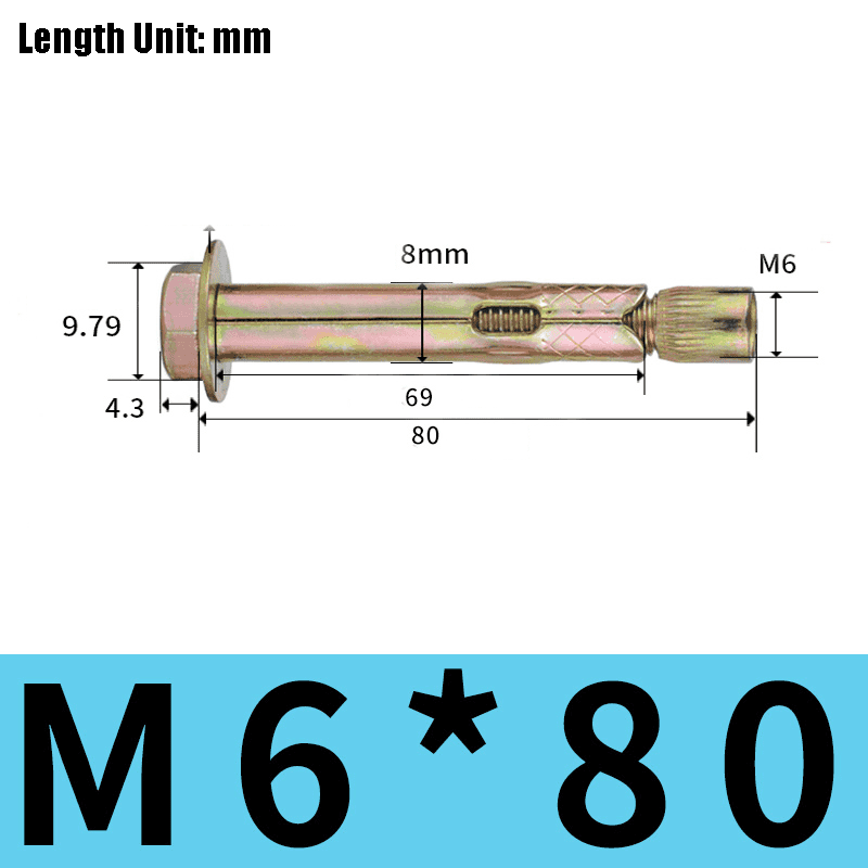 Heavy-Duty M6-M8 Bolt