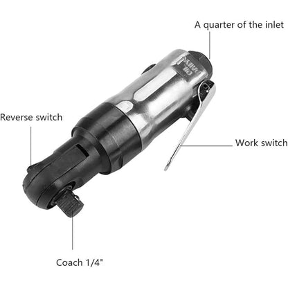 Compact 300 RPM 1/4" Air Ratchet Wrench