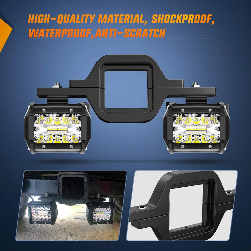 4 Inch LED Pods with Tow Hitch Mounting Brackets