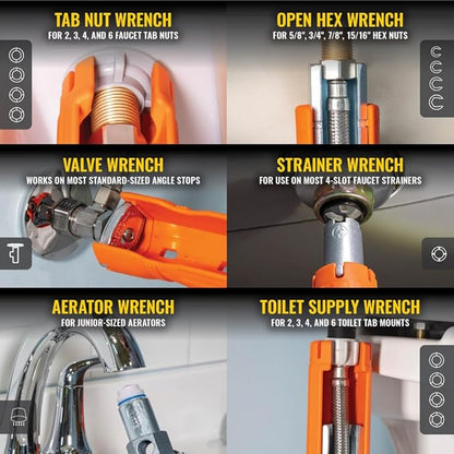 12‐in‐1 Multi‐Function Faucet Wrench