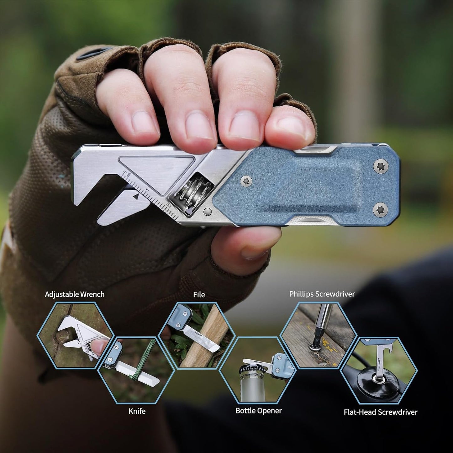 6-in-1 Foldable EDC Wrench Multitool
