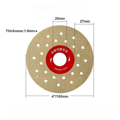 4 PCS 100mm Vacuum-Brazed Diamond Cutting & Grinding Disc — 4"