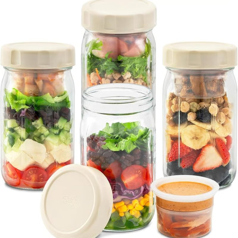 32oz Glass Salad Jars with Lids