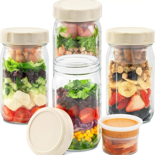 32oz Glass Salad Jars with Lids