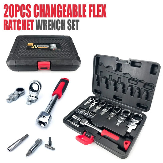 20PCS CHANGEABLE FLEX RATCHET WRENCH SET