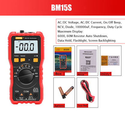 Auto‐Off Digital Multimeter with Protective Sleeve & Backlight