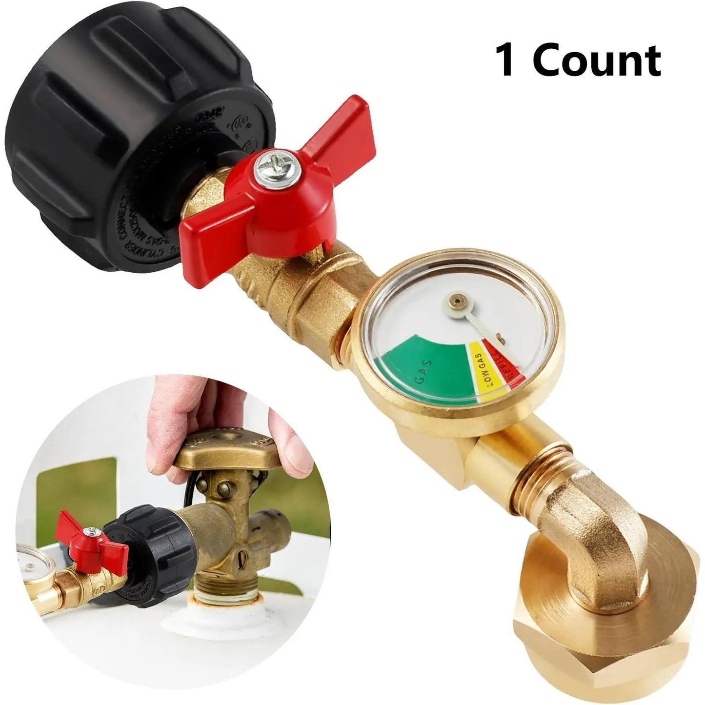 Brass Propane Refill Elbow Adapter