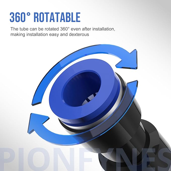 60/80PCS Straight Push Connectors Quick Release Plastic Push to Connect Fittings Kit