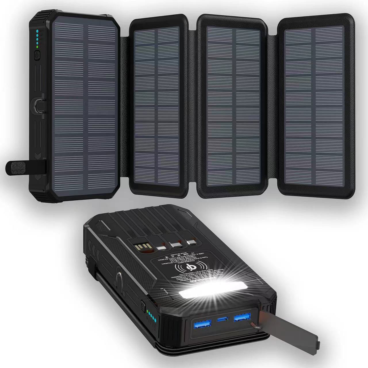 ⚡Outdoor Foldable Solar Large Capacity Charger Mobile Power Bank