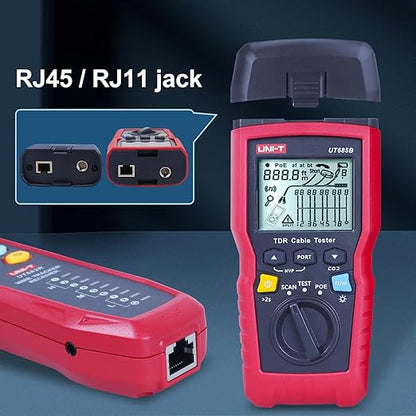 UT685B 5-in-1 TDR Cable Tester with Backlit LCD & PoE Detection