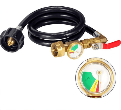 36-Inch Propane Canister Adapter Connector, Inflation Adapter Hose With Pressure Gauge
