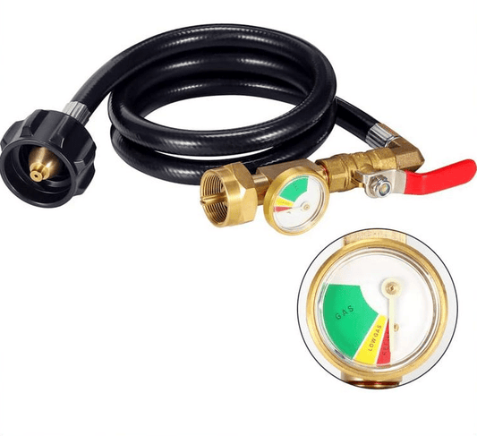 36-Inch Propane Canister Adapter Connector, Inflation Adapter Hose With Pressure Gauge