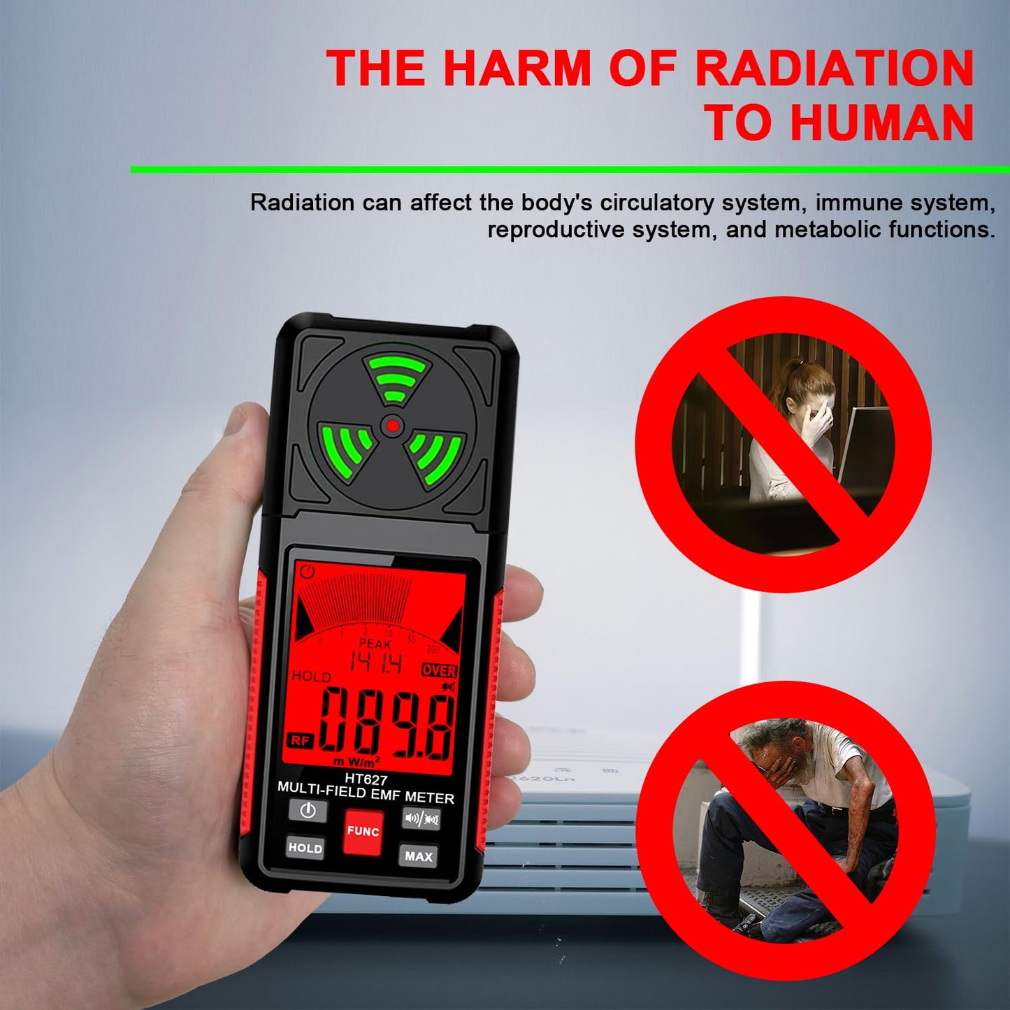 3‐in‐1 Precision EMF & RF Radiation Detector