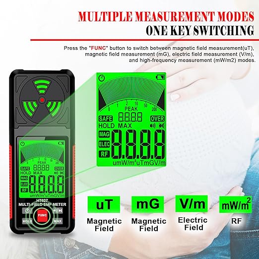 3‐in‐1 Precision EMF & RF Radiation Detector