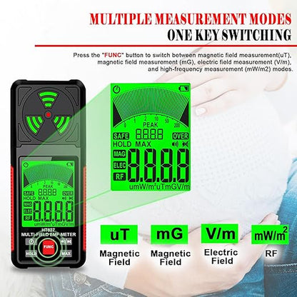 3‐in‐1 Precision EMF & RF Radiation Detector