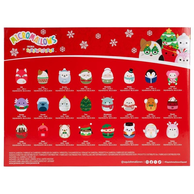 🎅 2026 Squishmallows 24-Day Micromallows Holiday Plush Advent Calendar