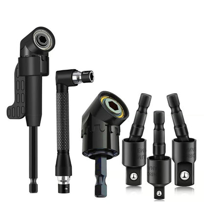 6Pcs Right Angle Drill Attachment Set with 105° Angle Drill Adapter and Impact Grade Socket Adapter