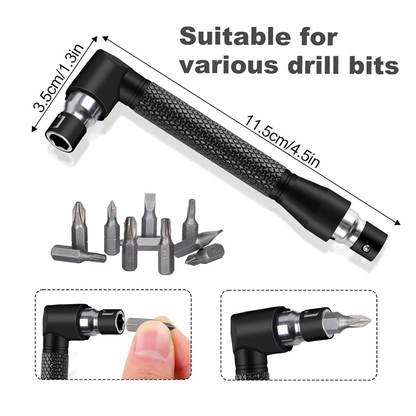 6Pcs Right Angle Drill Attachment Set with 105° Angle Drill Adapter and Impact Grade Socket Adapter