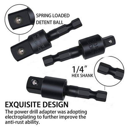 6Pcs Right Angle Drill Attachment Set with 105° Angle Drill Adapter and Impact Grade Socket Adapter